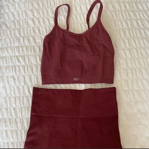 SETActive Maroon Bells Bra and Biker Shorts set